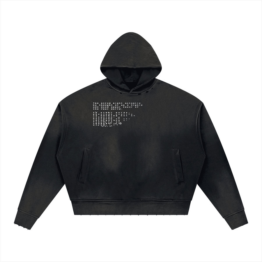 Unisex Sunfade Distressed Boxy Hoodie