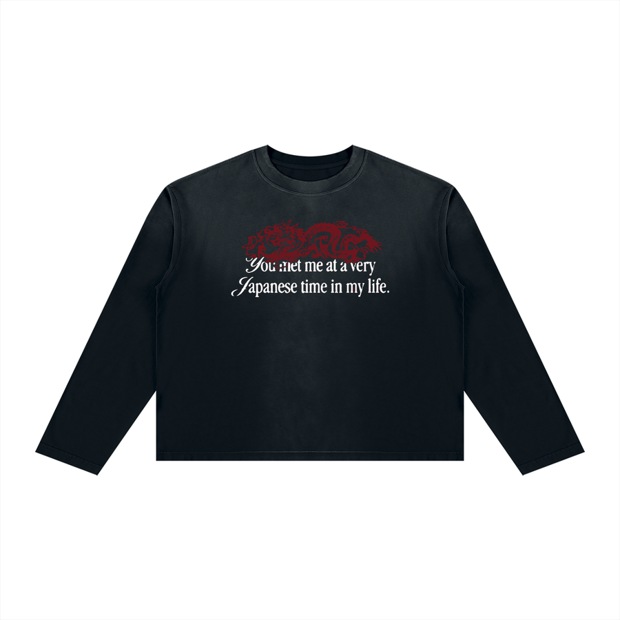 Static Bloom Long Sleeve Unisex Sunfade Boxy Long Sleeve T-Shirt